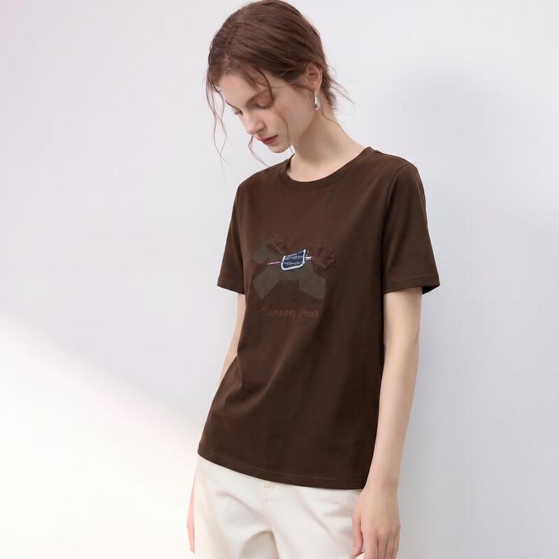 Demana Little Horse Embroidered Cloud Cotton Loose Fit T-Shirt