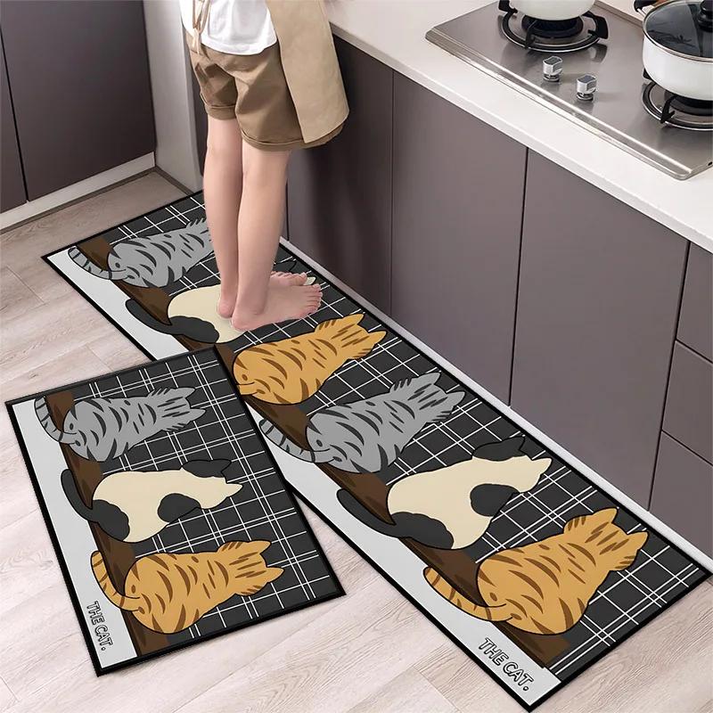 Kitchen Floor Carpet Living Room Entrance Door Mat Non-slip and Washable Kitchen Mat Hallway Rug Absorbent Carpet for Bathroom