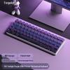 61-key Wired Mechanical Keyboard, Blackberry Gradient Design for Gaming & Office, High Aesthetic Value for Girls