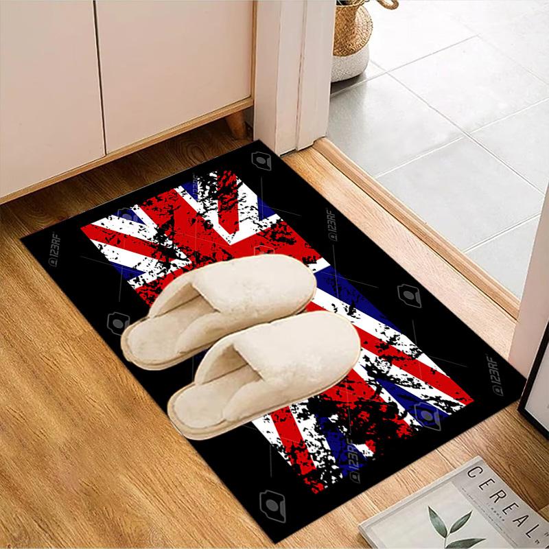 British Flag Artwork Rug Office Floor Mat - Machine Washable for Bedroom, bedroom, livingroom, Room Decor Fan Gifts Christmas