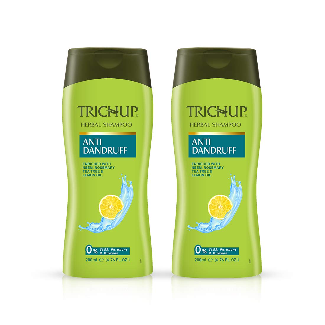 Trichup Anti-Dandruff Herbal Shampoo 200ml x Pack of 2 with Neem, Tea Tree & Rosemary for Healthy Scalp