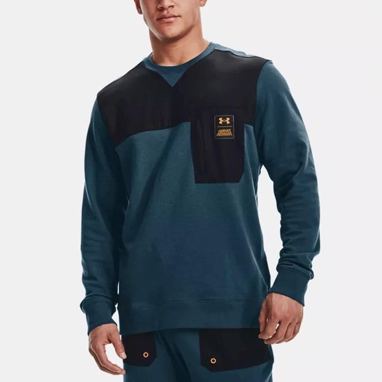 Under Armour Rival Training Color Block Crew Sweatshirt Men Sweatshirt Blue 1366405-413