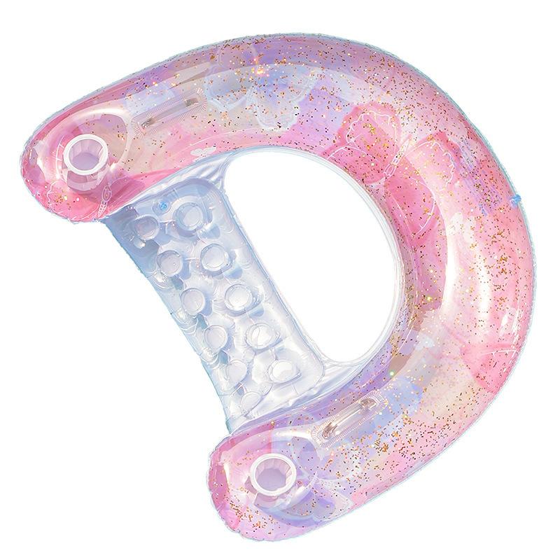 Inflatable Mermaid Pool Float Lounge Sequin Water Hammock Mesh Chair for Adults Summer Swimming Pool Float Chair Bed 1pc