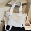Large Capacity Shoulder Bag for Women Autumn Winter Zipper Shopping Canvas Handbags 2025 New Versatile Crossbody School Bags