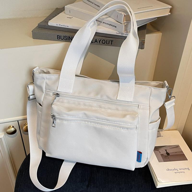 Large Capacity Shoulder Bag for Women Autumn Winter Zipper Shopping Canvas Handbags 2025 New Versatile Crossbody School Bags