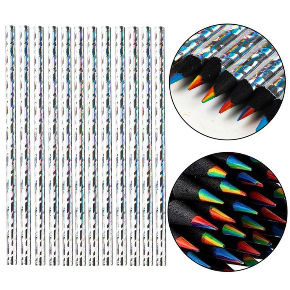 

12 шт./компл., карандаш цвета дерева, студенческие подарки, карандаш для рисования, карандаш с радужным сердечником, школьный и офисный карандаш