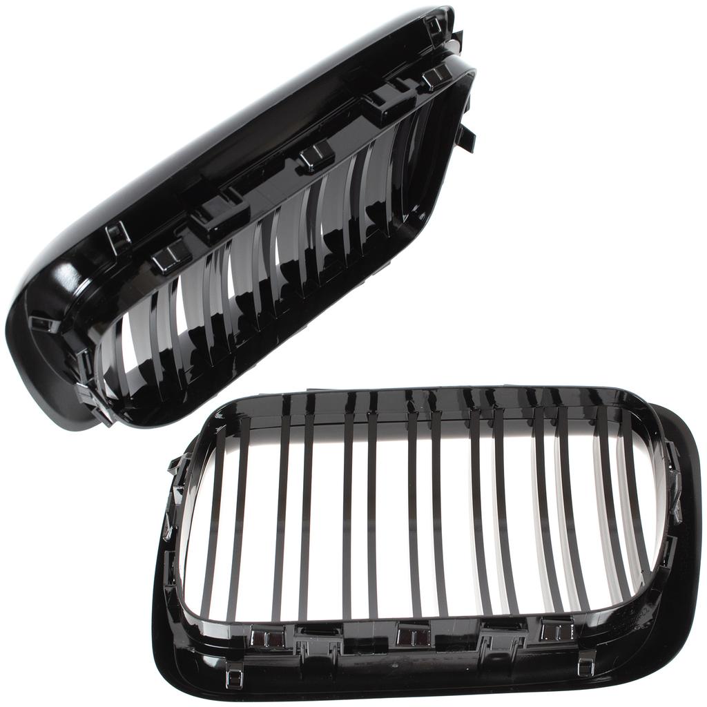 BMW 3 E36 96-00 grilles between the headlights (kidneys) left + right set BLACK GLOSSY DOUBLE BAR