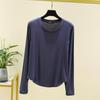 Novidade Primavera e Outono 2026 Pijama Feminino Peça Única Modal Gola Redonda Grande Manga Longa Camiseta Top Estilo Fino com Roupa para Casa