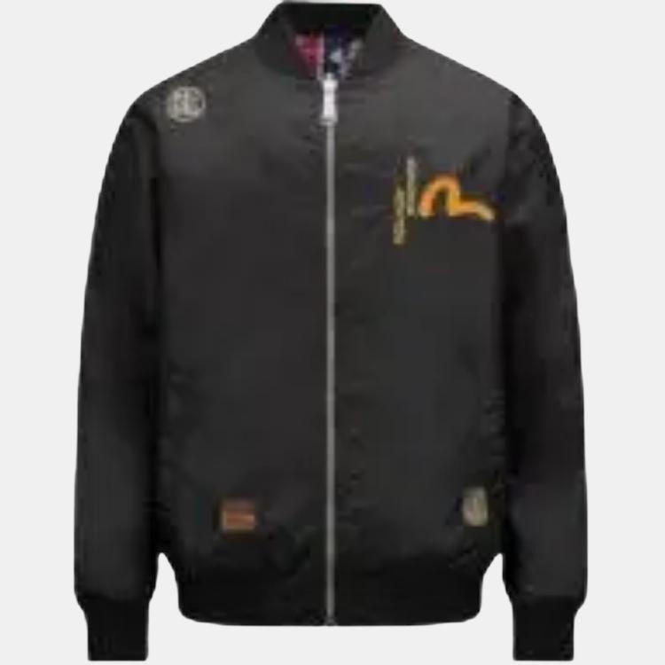 Evisu × Dragon Ball Z Collaboration Reversible Cartoon Jacket Unisex jackets Black 2EADRM1JK701XXNX
