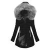 Women's Long Sleeve Hooded Padded Jacket with Zipper Pockets