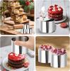 Stainless Steel Round Cake Molds 6-Pack, 7.5cm Mousse Ring Pastry Cutter with Cake Press and Lifter, Baking Ring for Dessert