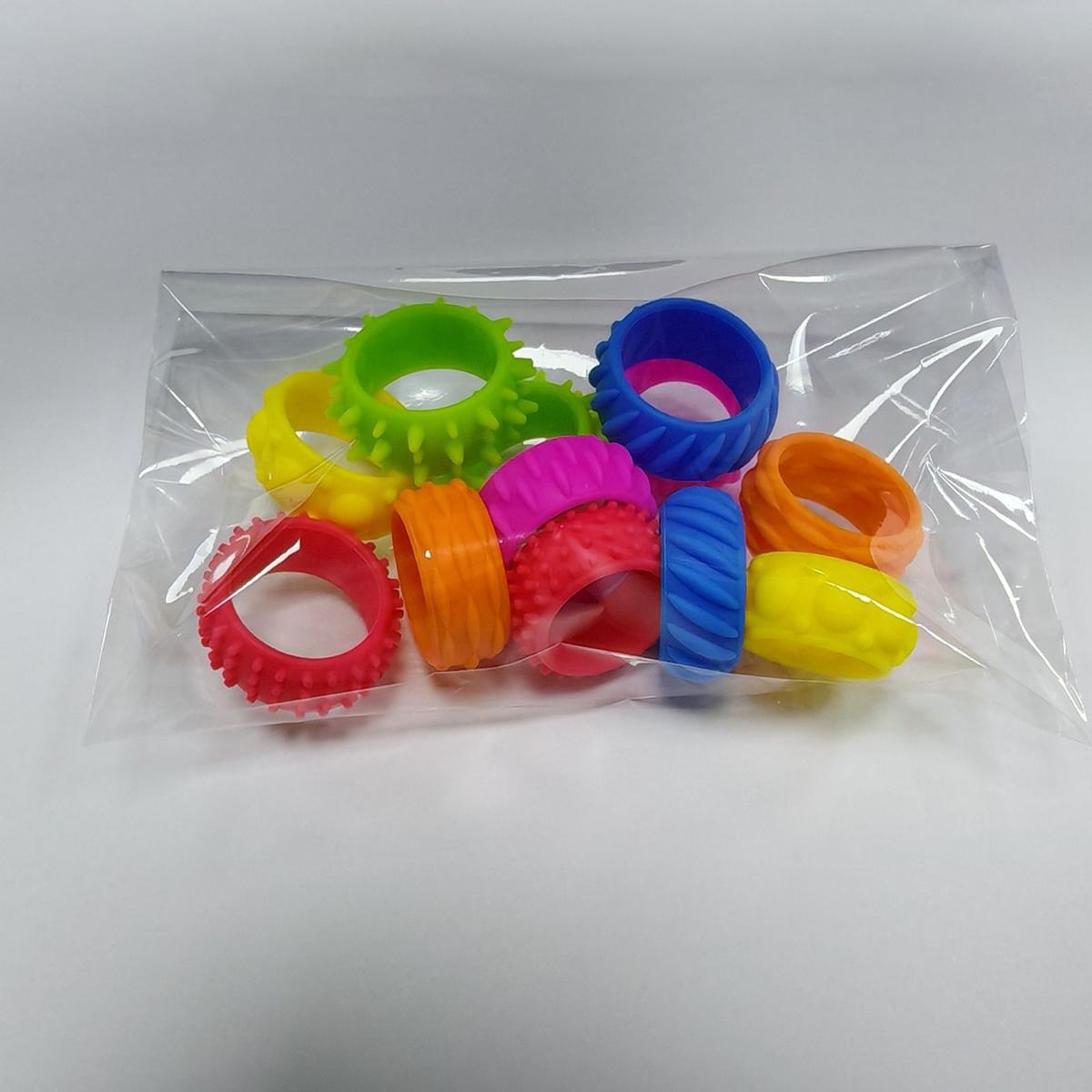 12 STUKS Fidget Speelgoed Kinderen Siliconen Sensorische Ringen Zachte Fidget Ringen Tactiel Sensorisch Speelgoed Stressverlichting Vingerringen multi
