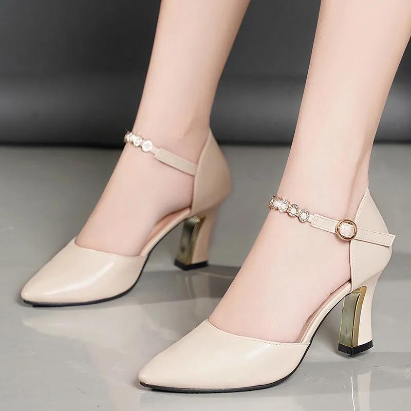  sapatos femininas women fashion black patent leather buckle strap high heel shoes for sexy party lady cool pumps ab324