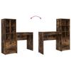 Desk with Drawers and Shelf 2 pcs Smoked Oak