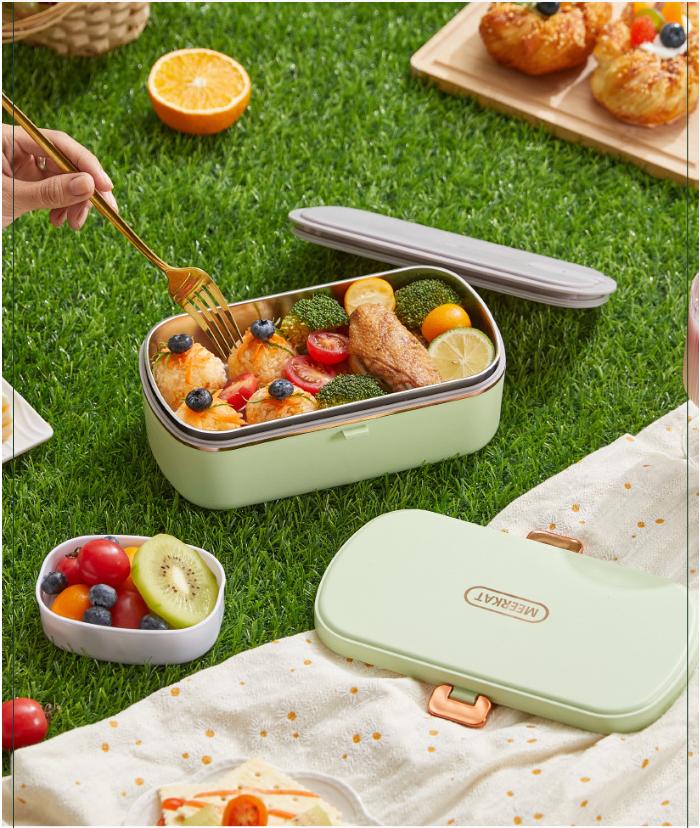Ohřívací bento box bez vody Ohřívač jídla z nerezové oceli Přenosné elektrické obědové boxy, Termální obědové boxy do kanceláře