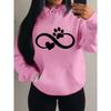 Creative Cat Palm And Love Creative Design Heart Pattern Hoodies Women Fashion Casual Hoody Streetwear Loose