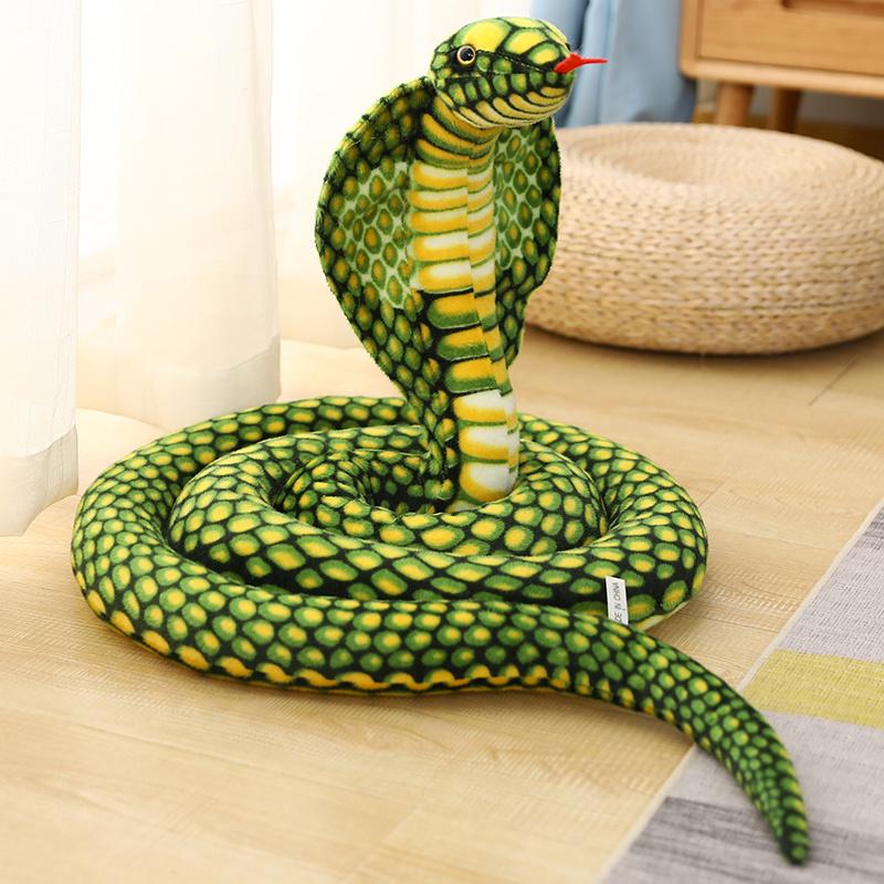 240cm Simulated Colorful Lifelike E Cobra Plush Toy Stuffed Animals Snakes Plushies  Funny  Joke Soft Toys Home Decor