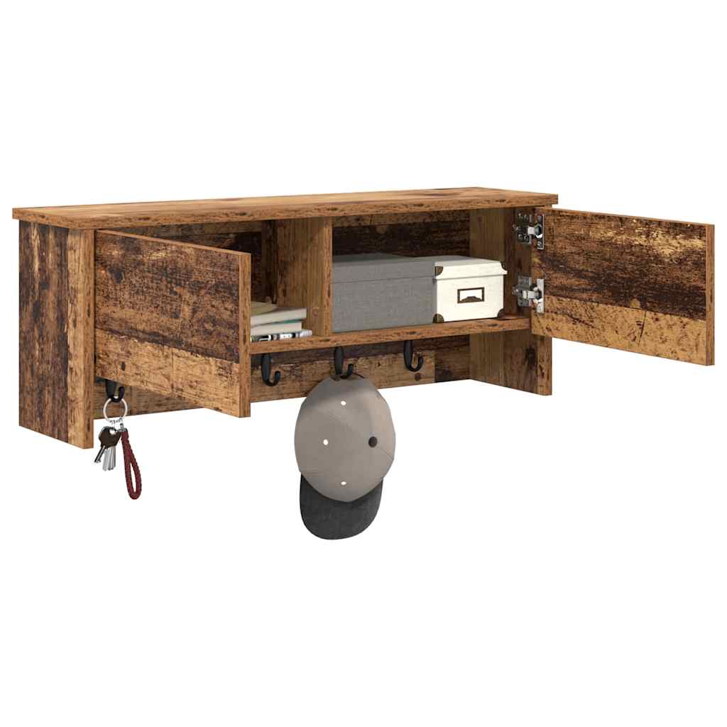 Wall Mounted Nightstand Reclaimed Wood Look 80 x 20 x 30 cm Wood Based Material