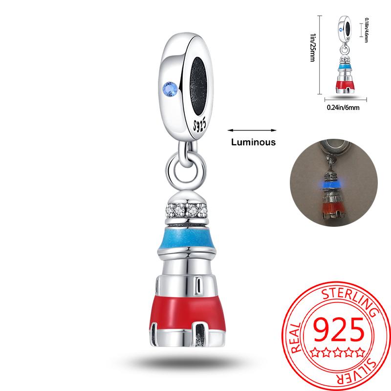 Creative 925 Silver Eiffel Tower Gold Heart Double Charm Fit DlY Bracelet Necklaces Women's Dating Jewelry Accessories