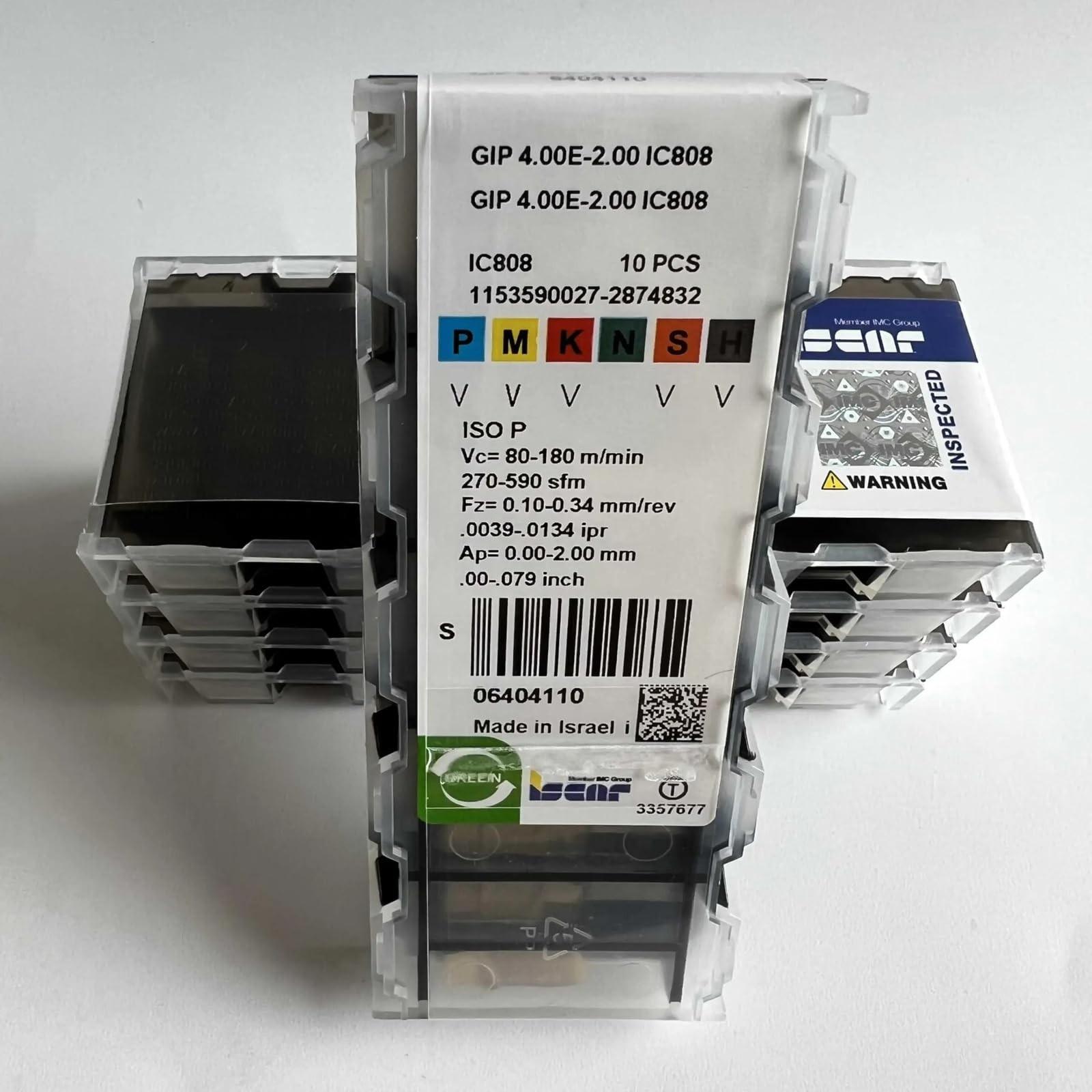 

ISCAR / GIP4.00E-2.00 IC808 /Industrial indexable Carbide Inserts 10 PCS
