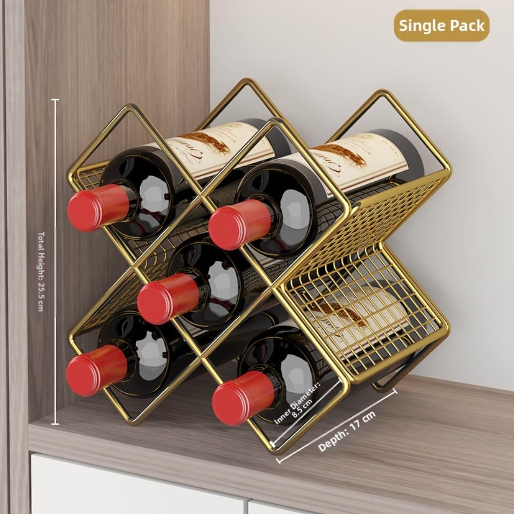 Desktop Wine Holder Wine Rack Wrought Iron Storage