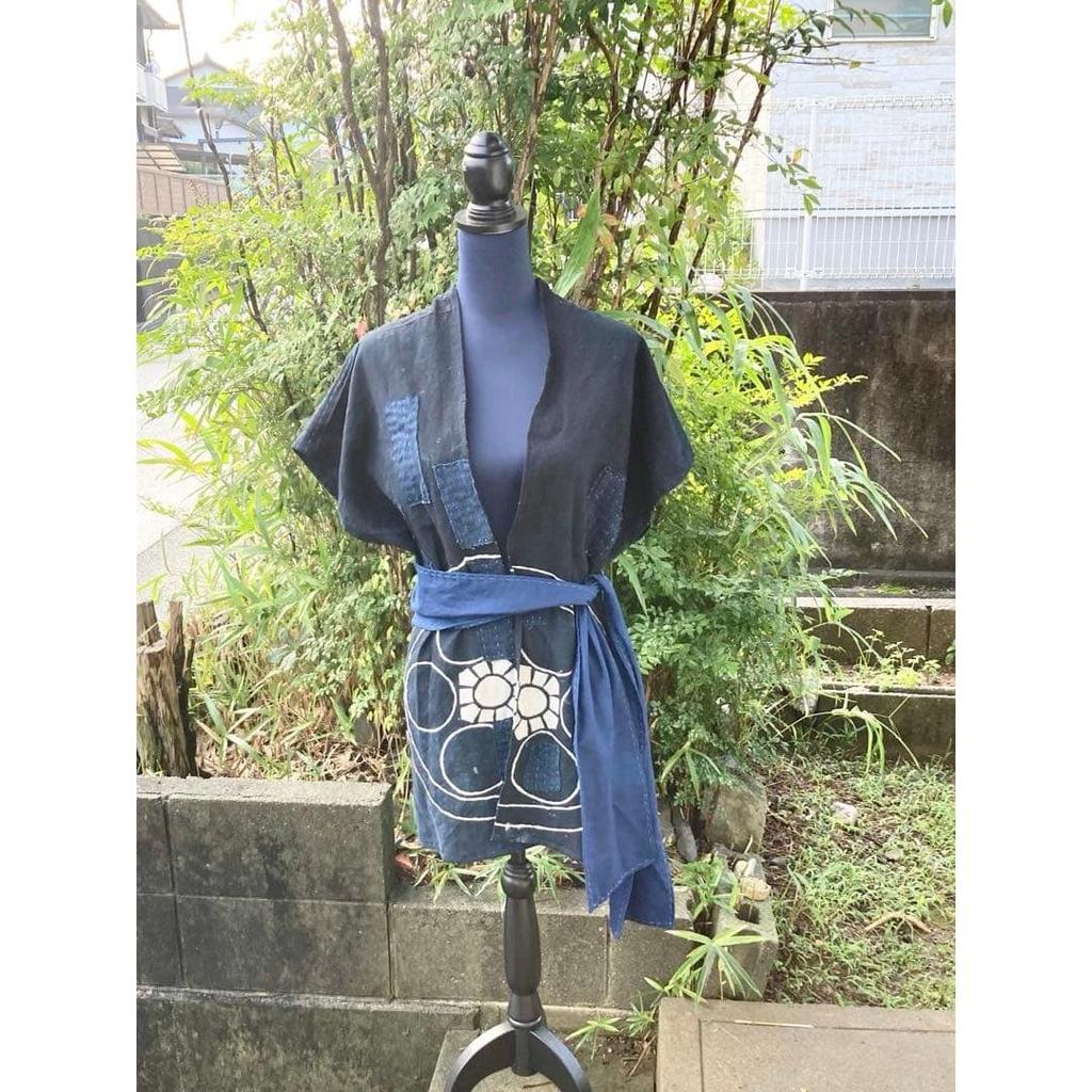 Used C5 Boro Haori Indigo Dyeing Tsutsugaki Patchwork Sashiko Noragi Old Cloth Remake