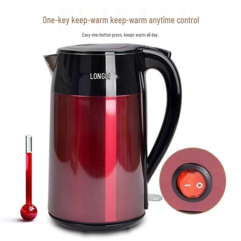 

Electric Kettle with Auto Power-Off, Triple Anti-Scald, Heat Retention, Large Spout, Stainless Steel.