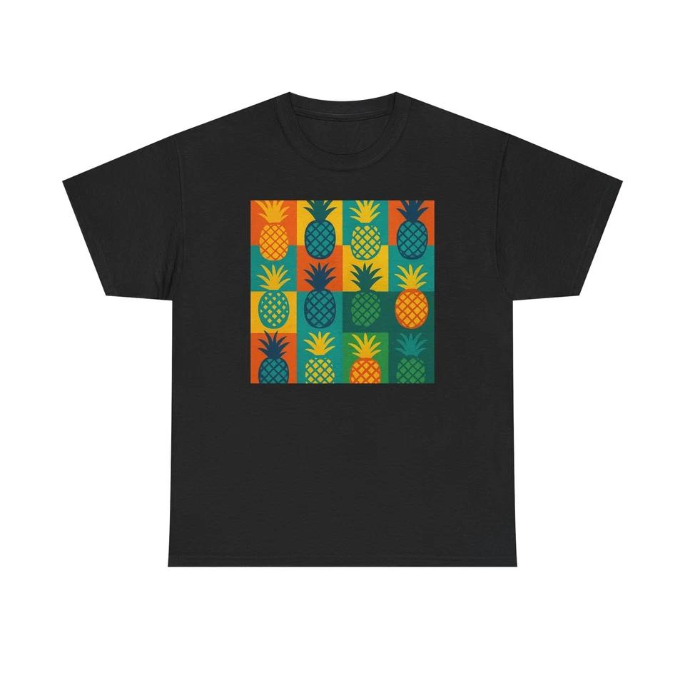 Unisex Adult T Shirt Pineapple Street Art Pattern Tropical 2XL