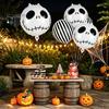 Carnival Themed Decorations 12PCS Halloween Skull Balloon Set, Aluminum Foil Balloons, Black And White Balloons Striped Realistic Print for