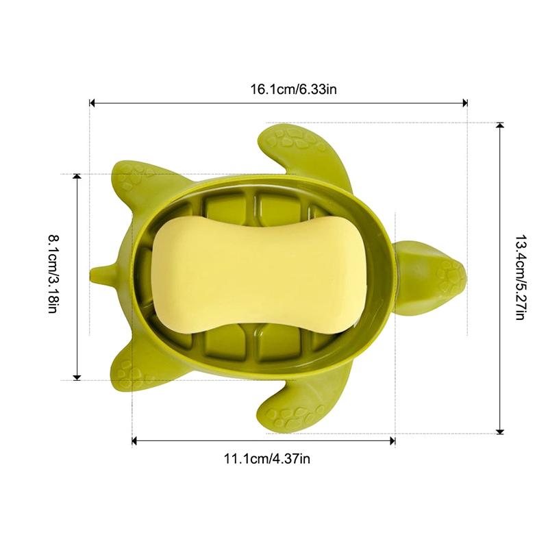 Kaplumbağa Şekli Sabun Kutusu Sabunluk Banyo Duş Sabunluk Depolama Plaka Tepsisi