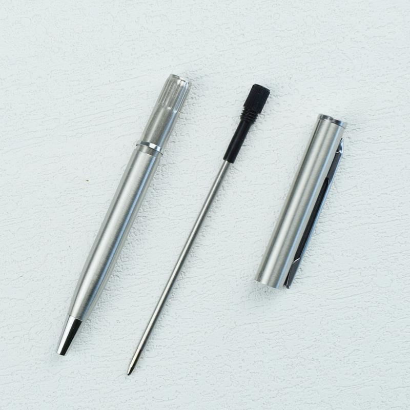 Mini-Metall-Kugelschreiber mit Drehmechanismus - Taschenformat 0,7 mm Feine Schwarze Tinte Edelstahl-Kugelschreiber Büro Schulbedarf