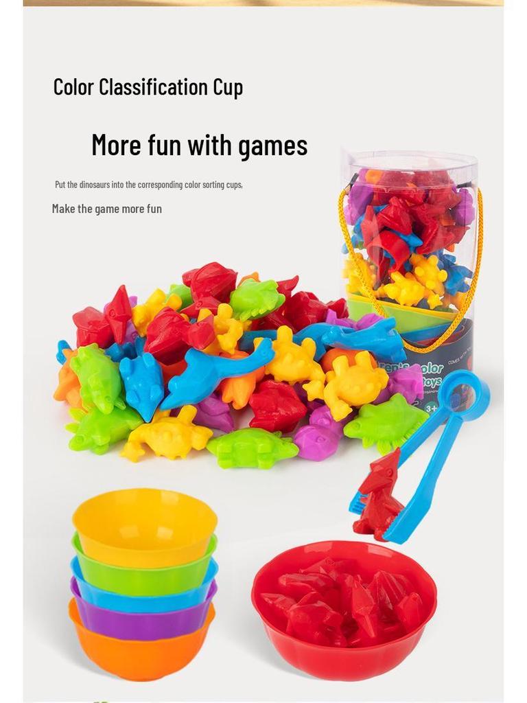Children's Rainbow Counting Sorting Cups - Soft Rubber Early Education Puzzle Toy