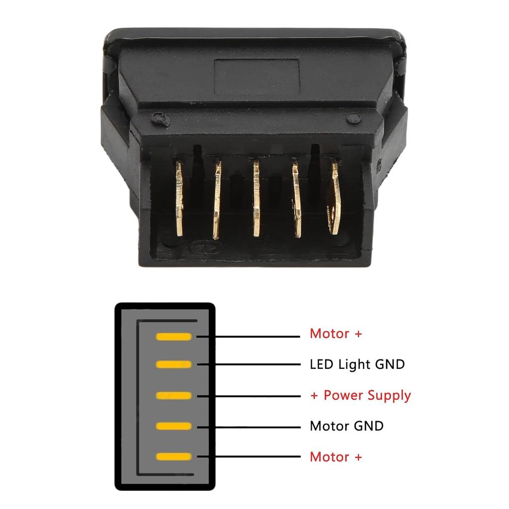 Power Door Window Switch 4PCS 5Pin Power Window Switch Car Universal Glass Drive Switches with Green Lamp DC12V 24V
