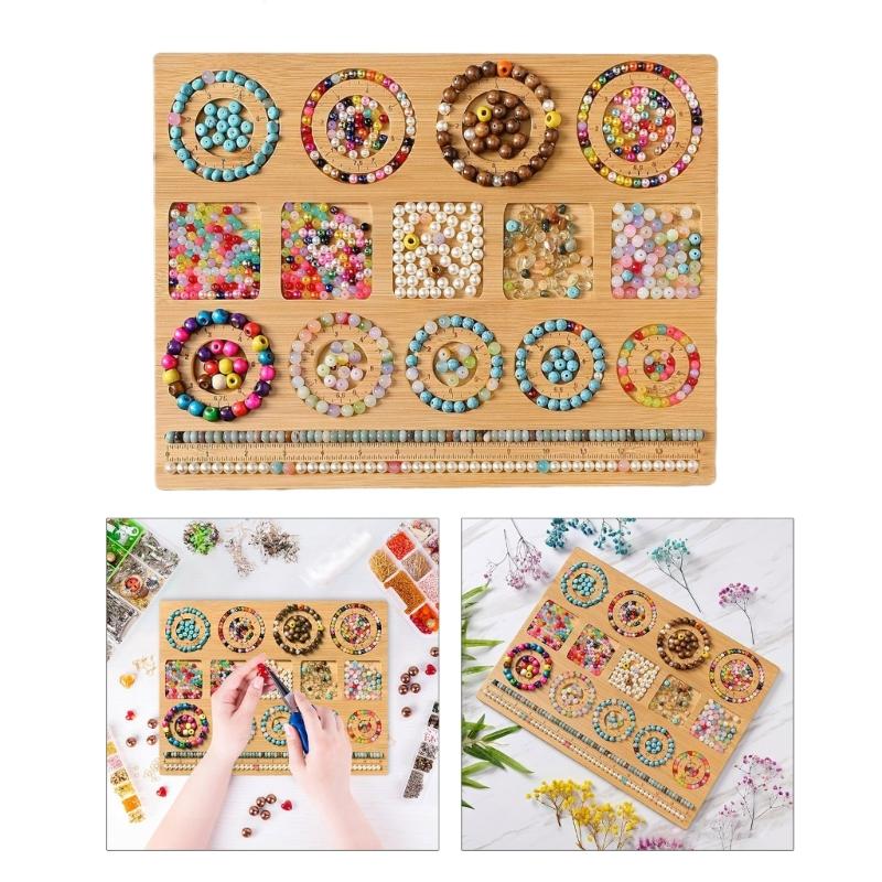 Wooden Bead Plate Jewelry Crafting Tool Jewelry Beading Designs Tray for Bracelet Necklaces Ornament Making Boards