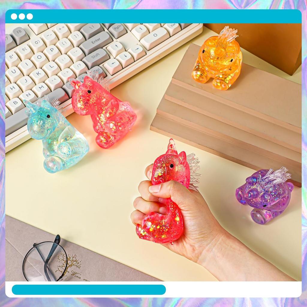 1 Pcs Unicorn Stress Relief Toys Stress Balls for Adult Mini Animal Squeeze Fidget Toys Fun for Birthday Stocking Stuffer Gift ADHD Autism Anxiety