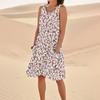 Women's Casual Summer Floral Print Sleeveless Pocket Dress