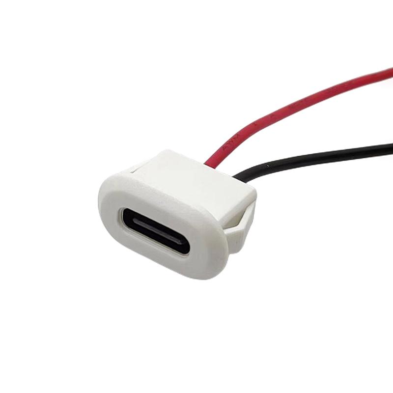 High Quality Type-C 2P Waterproof Base Full Plastic Injection Female Head With Electronic Wire Female Socket Charging Interface