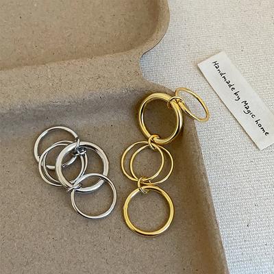 Exaggerated Interlocking Multi-Circle Metal Ring Women'S Niche Design Sense Personality Fashion Temperament Trend Ring Ring