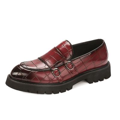 Mode Luxus Mönch Leder Herrenschuhe Schnalle Slipper Loafer Business Schuhe Herren Business Formell Sozial Büro Party Hochzeitsschuhe Große Größe