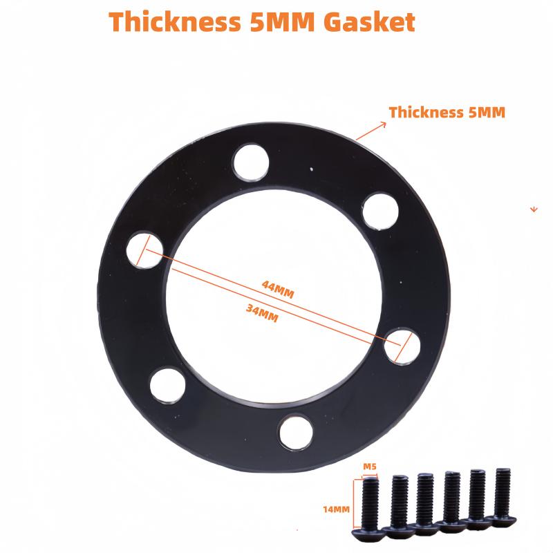 GUSTACO E-Bike Electric Scooter Brake Gasket Spacer 6 Holes Disc Washer 2/3/4/5mm 44mm BCD E-Scooter Washer Bike Parts 5MM Gasket