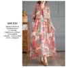Vintage Printed Loose Lace Long Sleeve Hem Long Dresses