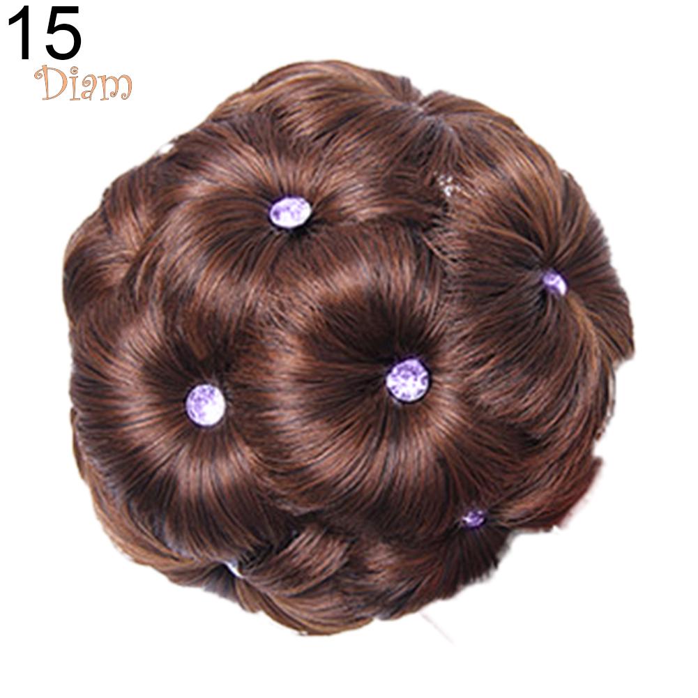 BEAUTY-WIG 9 Flowers Synthetic Bun Hair Extension Elastic Bridal Donut Chignon