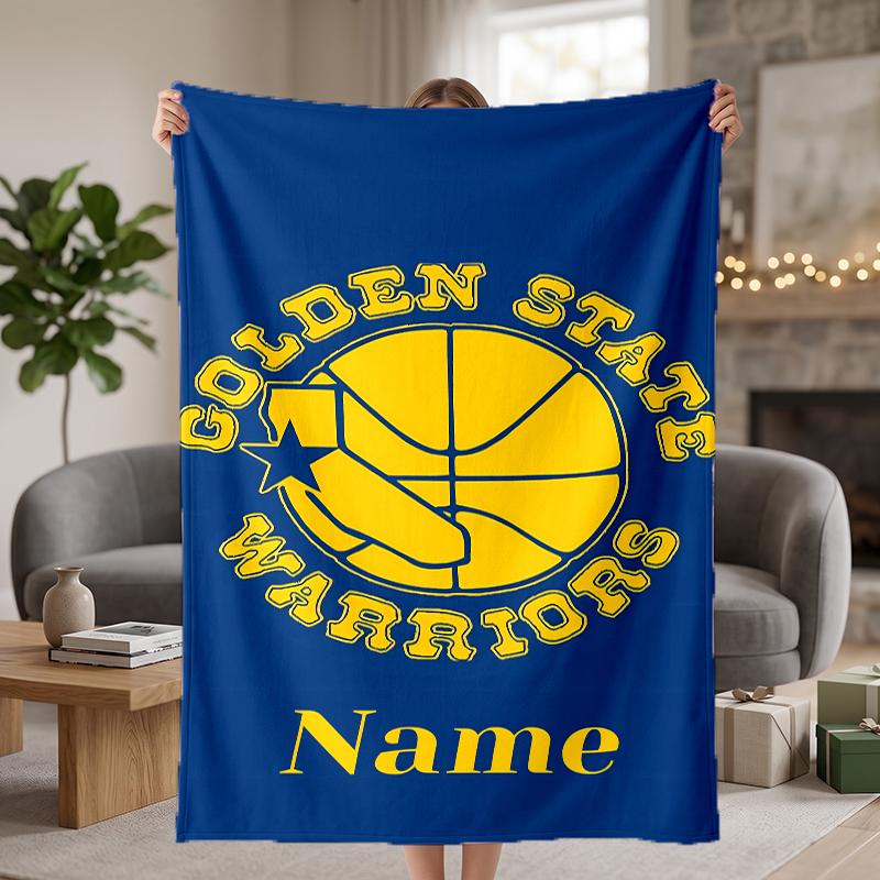 Golden State Warriors Custom Flannel Blankets Soft Warm Cozy Throws for Home Decor Holiday Gifts