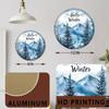Snowsun Hello Winter Round Vintage Metal Signs Rustic Tin Sign Funny Aluminum Sign for Home Office Garden Farmhouse Wall Decor 12×12 Inches