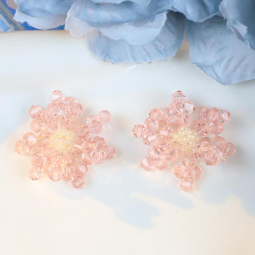 2026 Candy-Colored 3D Crystal Beaded Flower DIY Crocs Earring Accessories