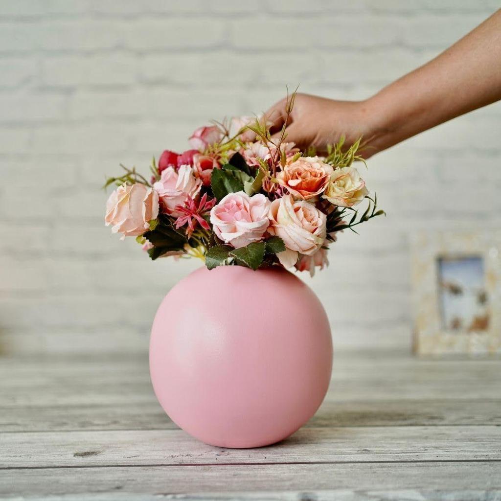 Metal Ball Vase for Home Decor|Round Flower Pot for Bedroom Living Room Office Wedding| | Best Gift |