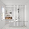 3D Water Cube Waterproof Mildew-Proof Bathroom Shower Curtain with Telescopic Rod