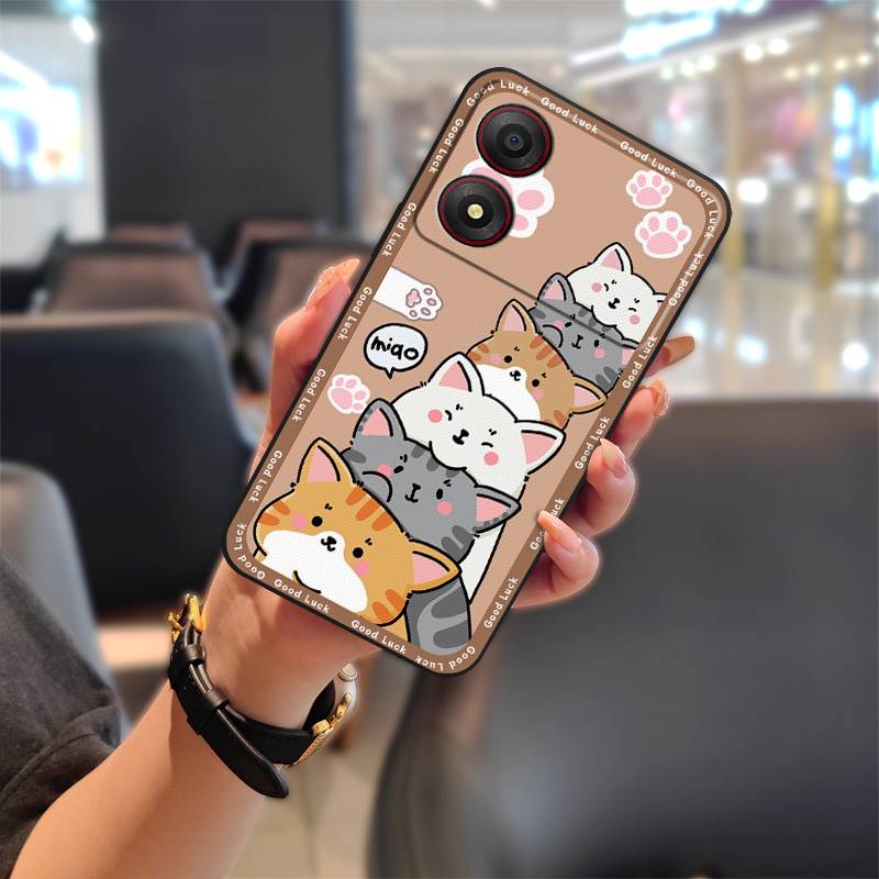 Silicone Phone Protector Phone Case For ZTE Blade A34 TPU Cute Graffiti Shockproof Anti-knock Durable Fashion Design