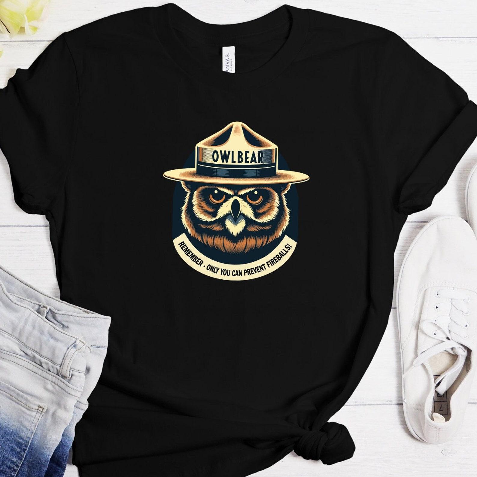 Funny Owlbear Fireball T-Shirt: Tabletop RPG Gaming Apparel L