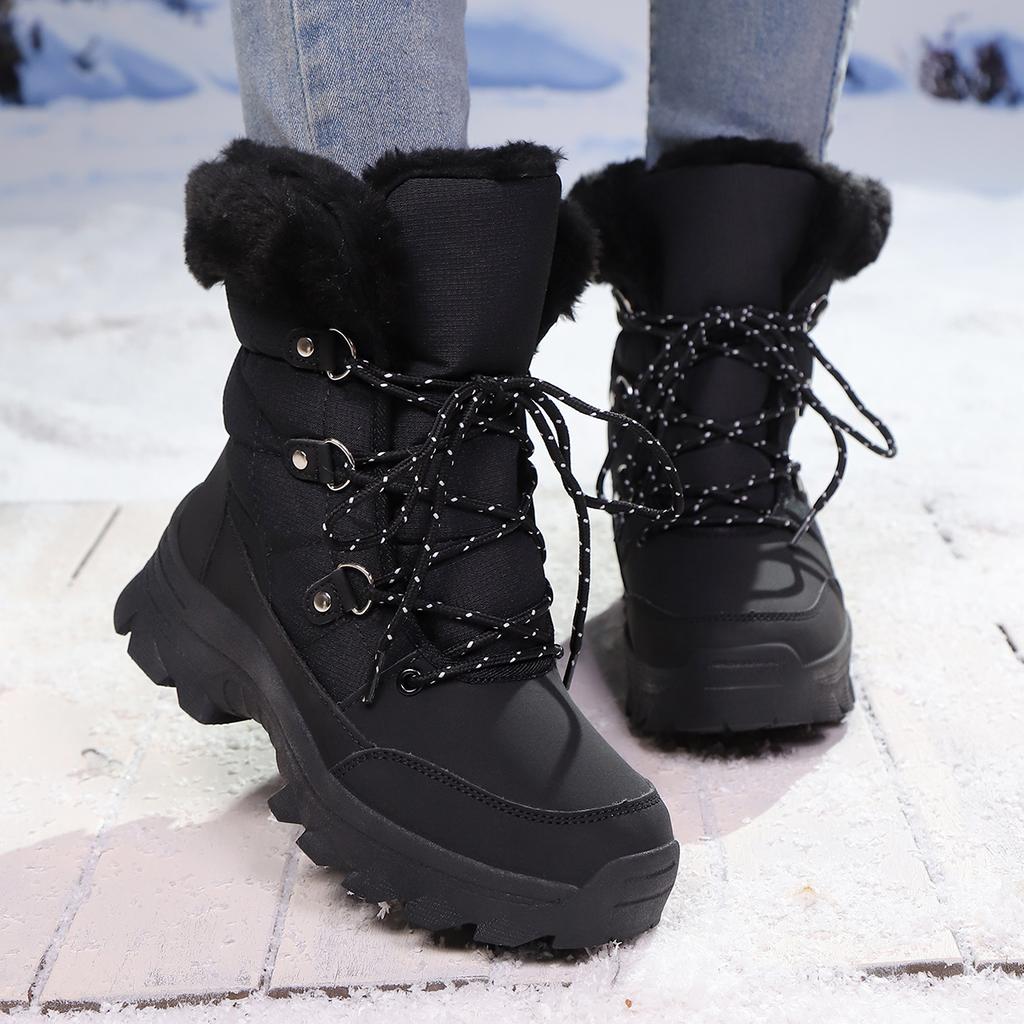 TUINANLE Women's Winter Boots Plus Velvet Warm High-top Hiking Shoes for Women Non-slip Outdoor Ladies Snow Boots